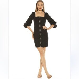 Alexia Admor | Women’s Black Sheath Dress with Puff Sleeves | Size 14 NWT